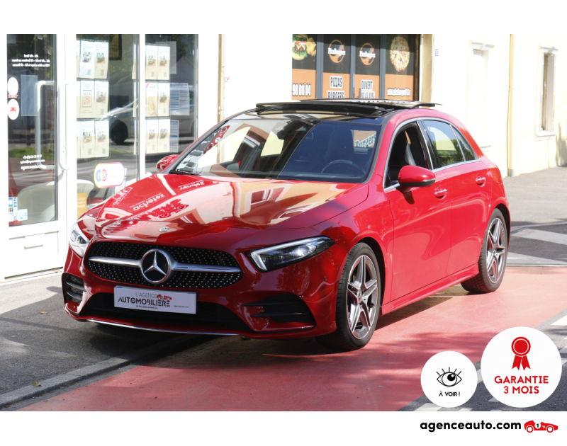 Achat voiture occasion, Auto occasion pas cher | Agence Auto Mercedes Classe A 180d 116 AMG LINE 7G-DCT (Pack LED, TO, Origine France, ACC, Sièges chauff./élec./à mémoire,...) Rouge Année 2018 Automatique Diesel